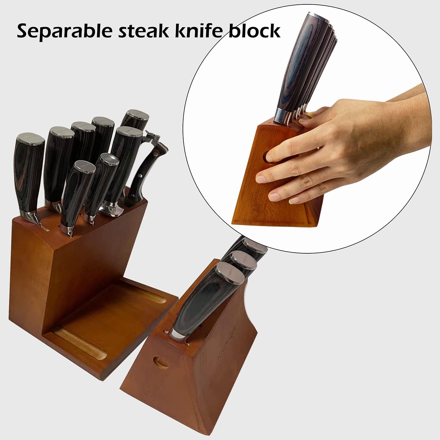 Knife Set 16-Piece Kitchen Knife Set With Wooden Block, Germany High Carbon Stainless Steel Professional Chef Knife Block Set, Ultra Sharp, Forged