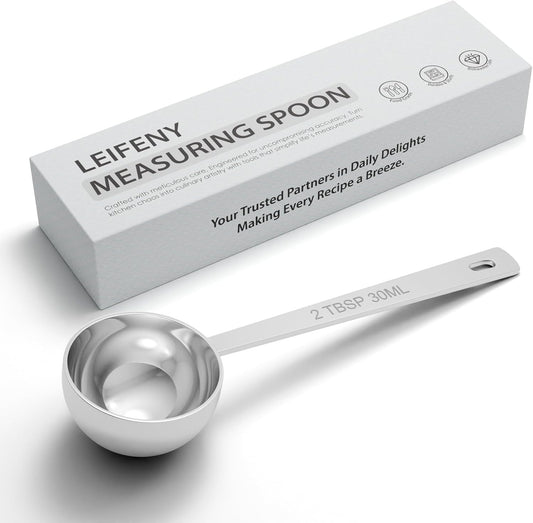 1PCS 2TBSP(30ML) 18/8 Stainless Steel Measuring Spoon, Metal Measure Scoop for Dry and Liquid Spices, Must-have for Kitchen