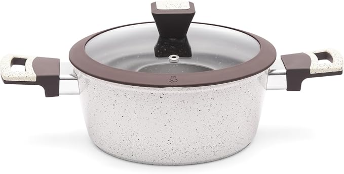 Nonstick Stock Pot with Lid, 4.2 QT Non-toxic Healthy Soup Pot with Stay-Cool Handles, Large Cooking Pot Casserole, PFOA PFAS PTFE Free for Pasta