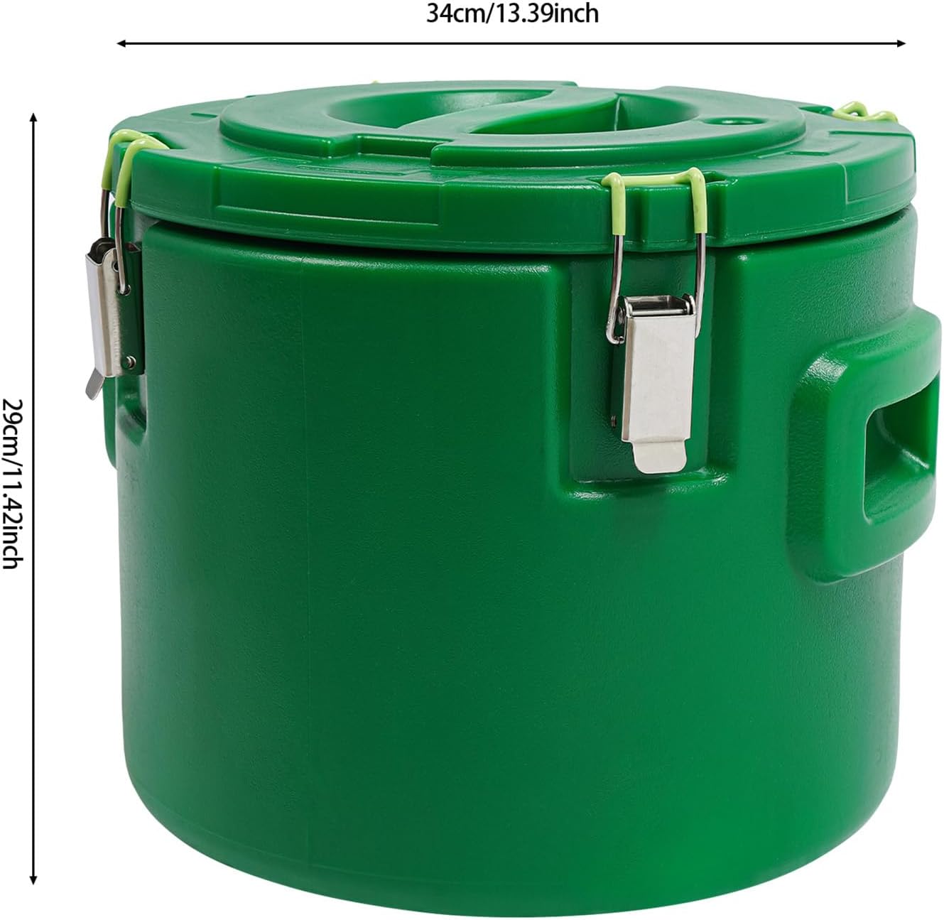 DYNAMI 4 Gal Insulated Food Container with Buckles,Portable Commercial Food Warmer Insulated Soup Container Cold Hot Box Insulated Food Carrier for Catering,Sealed and Leak-proof(Green)
