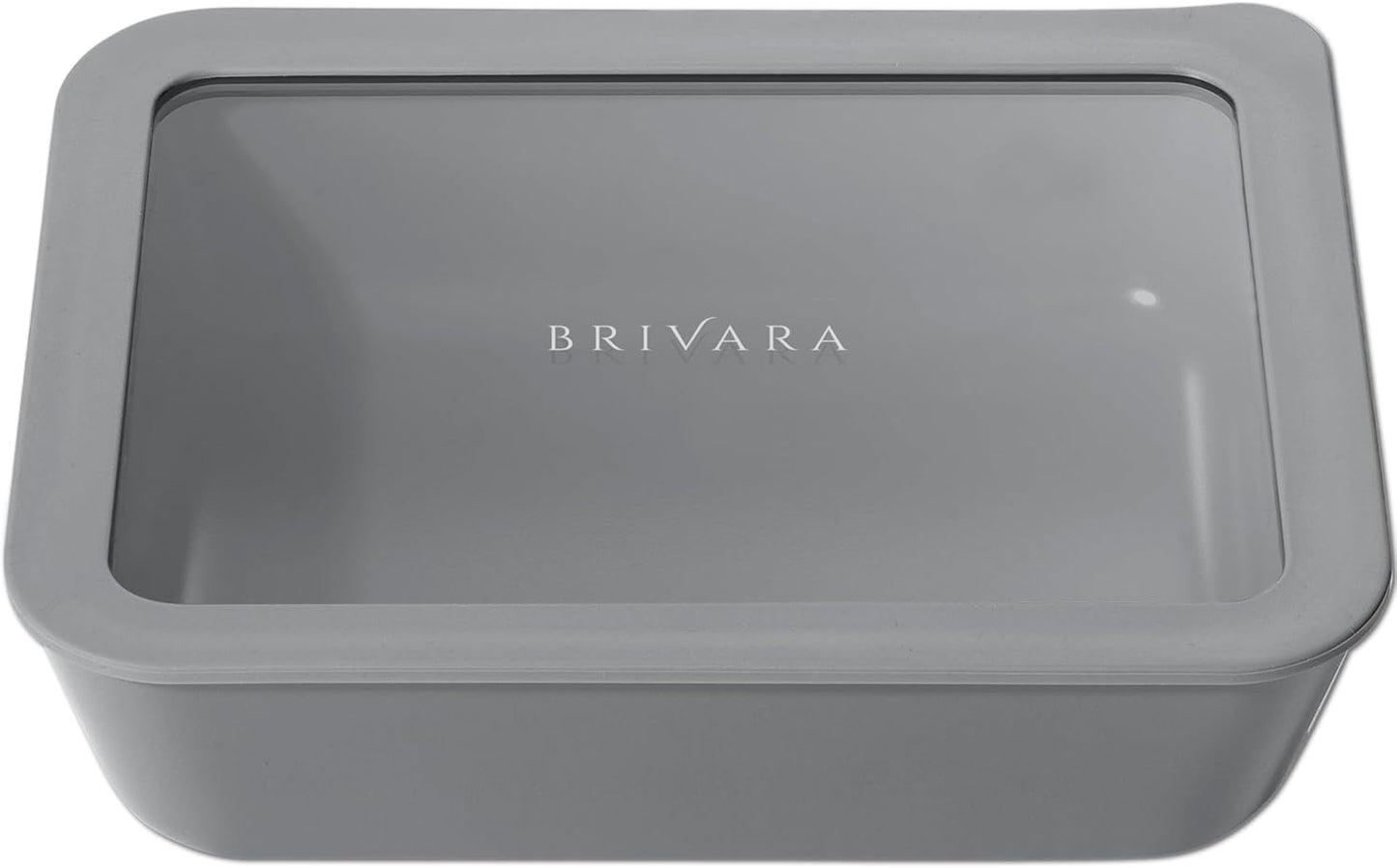 Ceramic Coated Glass Food Storage Container | No PTFE, PFOA, PFAS, and BPA | Reusable Non Toxic Meal Prep Container with Glass Lid | Easy To Store | 6 Cup Rectangle [Smoke]