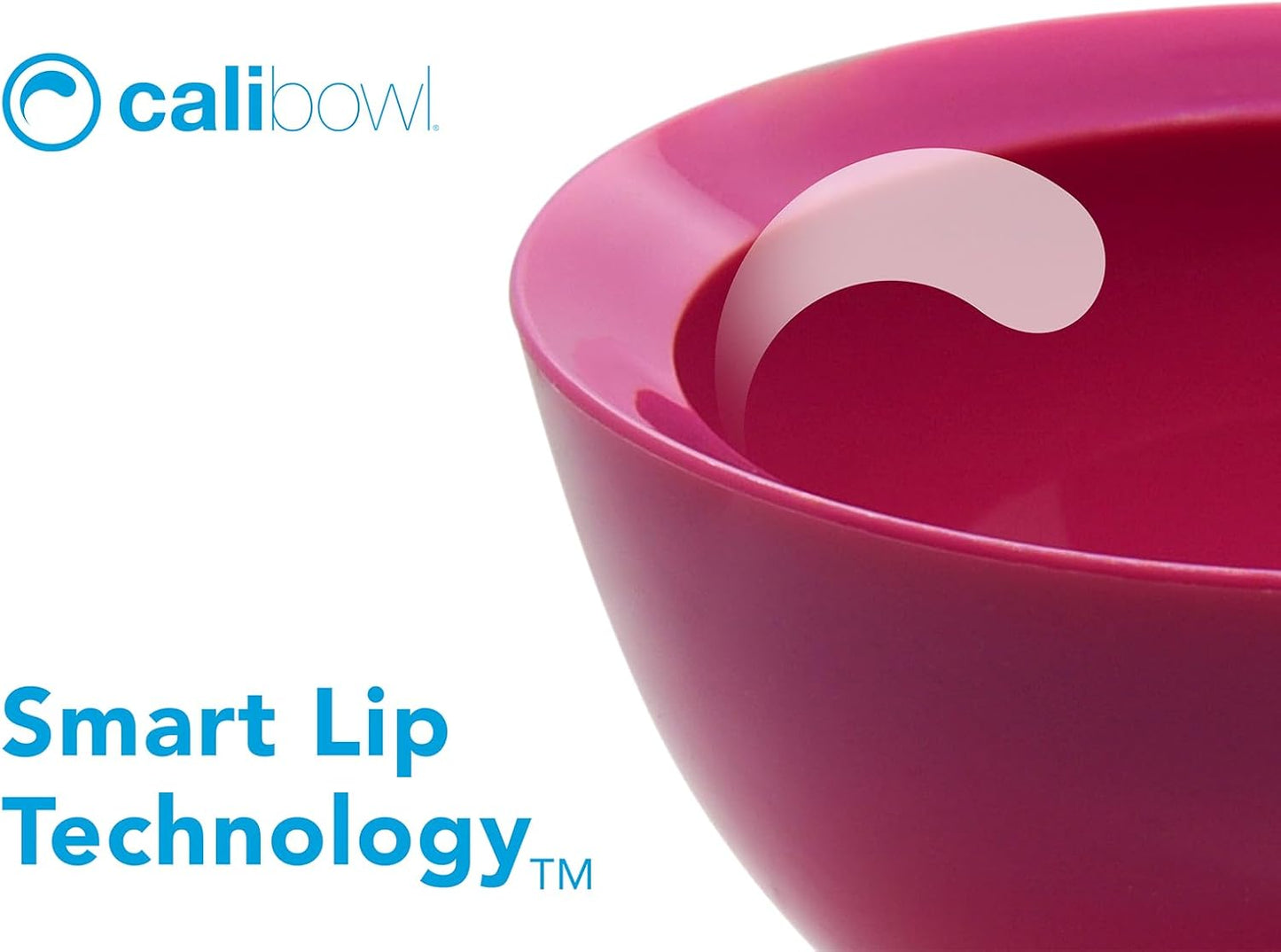 Large Non-Spill Plastic Bowl Set - 28oz Reusable Kitchen Bowls with Concave Inner Lip and Non-Slip Base - For Cereal, Soups, Mixing and Serving - Set of 4 - Pink