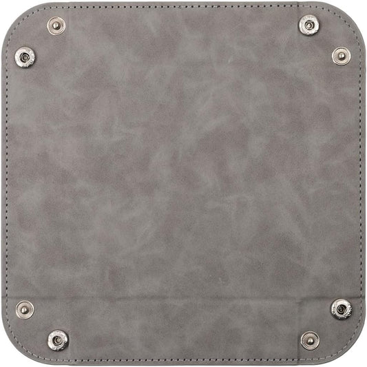 siduater Valet Tray Desktop Storage Organizer – Vegan Leather Catchall Bedside Vanity Tray Nightstand Caddy Holder for Remote Controller, Watch, Keys, Phone, Wallet, Coin, Jewelry, Stone Gray