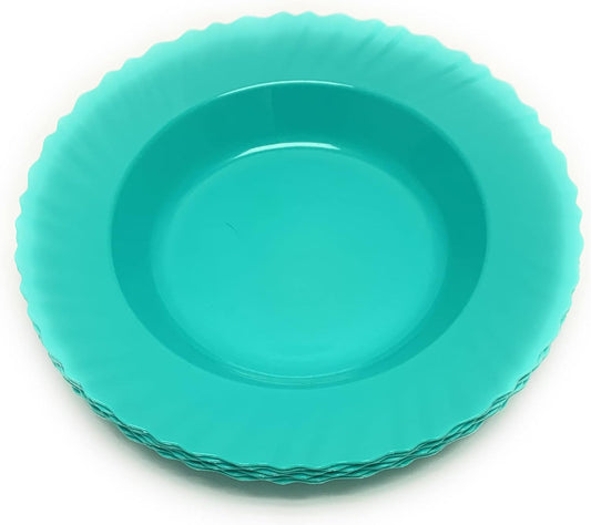 Mintra Home Curly Collection (9in Shallow Bowl 6pk, Teal)