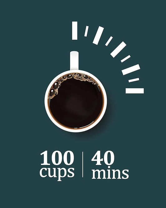 100 Cups Coffee Urn - 14L Commercial Coffee Maker with Hot Beverage Dispenser and Keep-Warm Function,Coffee Pot for Events,Offices,Parties and Catering,Sliver