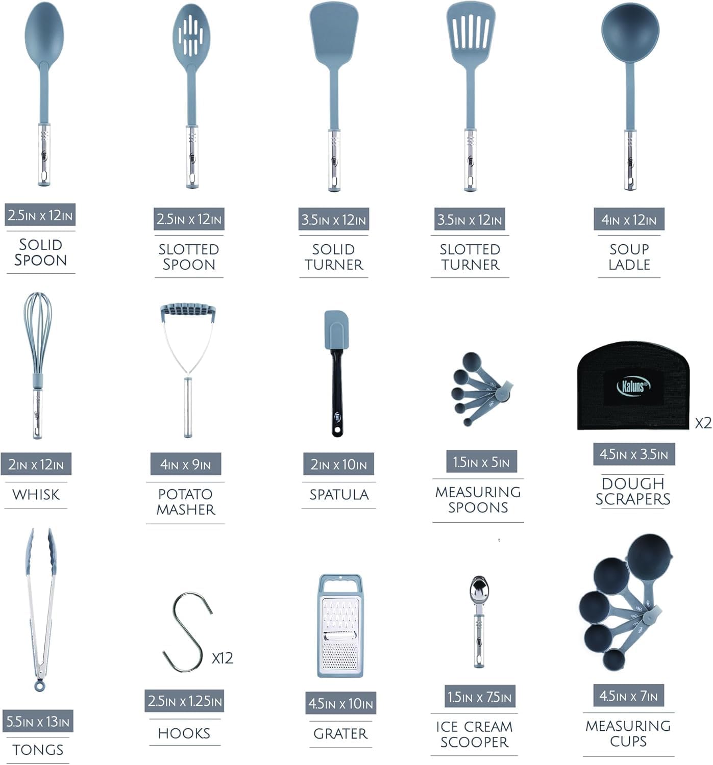 Kitchen Utensils Set 35 PCS Cooking Utensils Set, Nonstick and Heat Resistant Nylon Stainless Steel Silicone Spatula Set - Kitchen Gadgets Home Essentials Kitchen Accessories, Apartment Must Haves