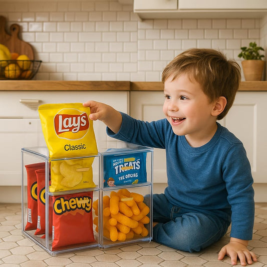 4 Pack Stackable Clear Acrylic Storage Drawers with Golden Handles, Plastic Drawer Organizers for Makeup, Kitchen, Bathroom, Office, Under Sink & Cabinet Organization(6.7"D x 10.6"W x 12"H)