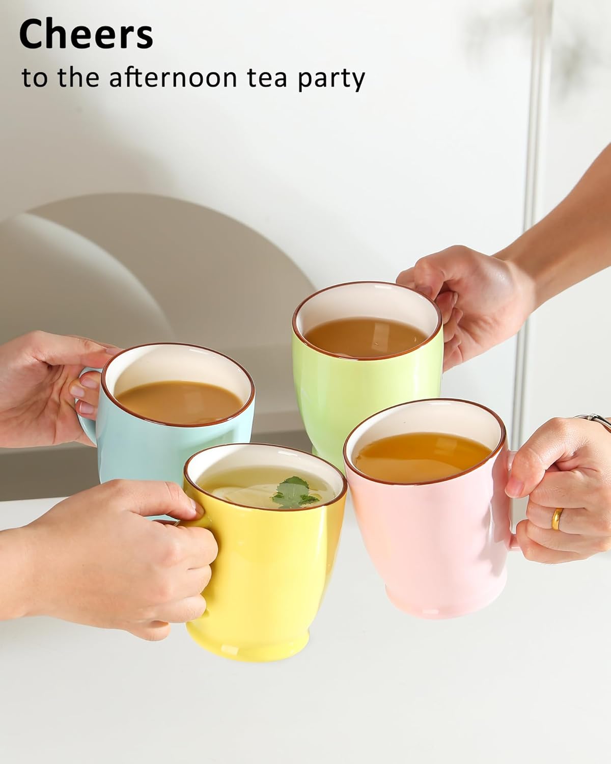 Green Coffee Cup, 16.5oz Coffee Mug Dishwasher Safe, Ceramic Tea Cup with Big Handle, Large Coffee Mug for Latte, Cappuccino, Hot Cocoa, Milk, Juice