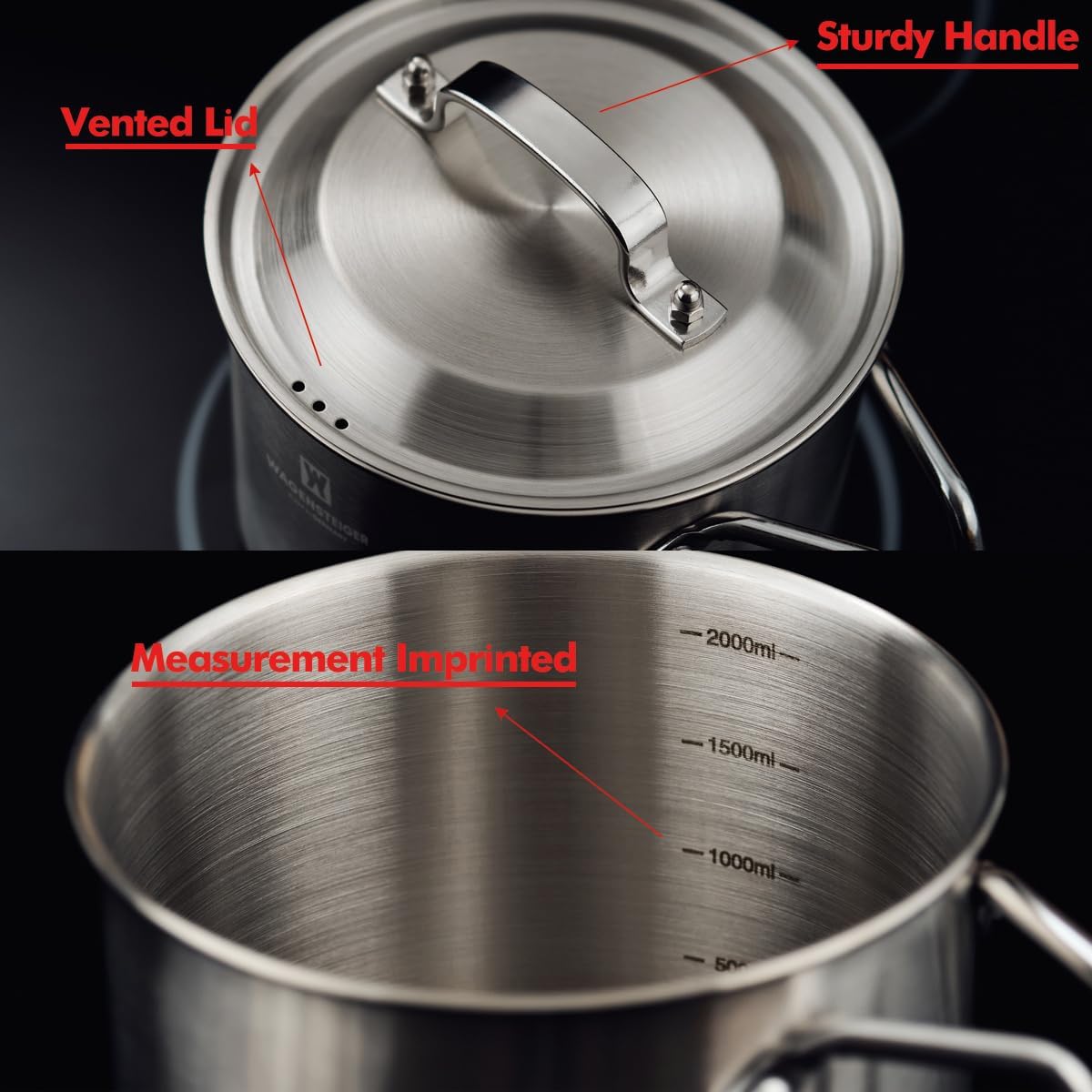 Stainless Steel Vegetable Egg Steamer Pot Saucepan Pasta Stovetop Cooker with Perforated Basket, Small Sized for Single or Double Servings (2.3Liter / 2.43Quarts)