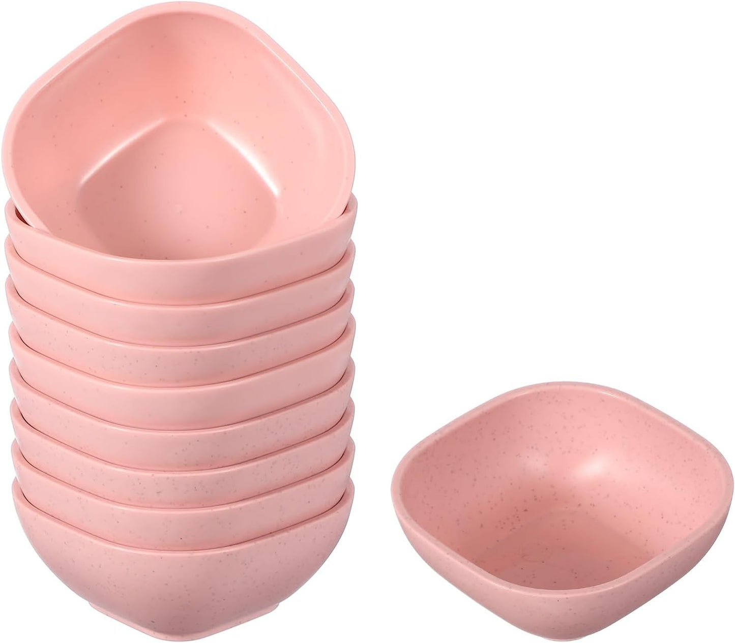 uxcell 10pcs Straw Dipping Bowls, Unbreakable Prep Bowls, Small Dessert Bowls for Side Dishes Snacks Fruits Appetizers, Pink