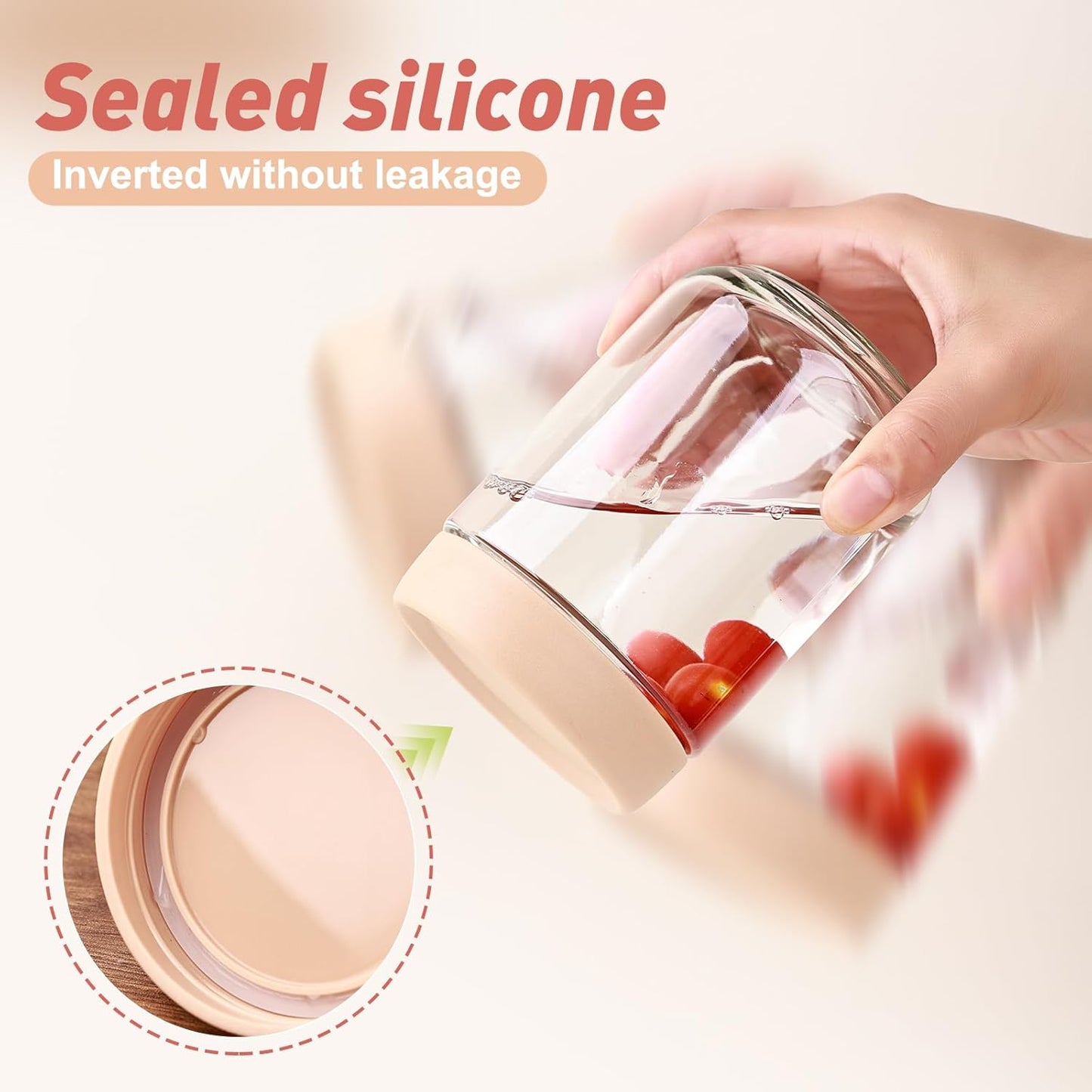 16oz Overnight Oats Containers with Plastic Airtight Lids, 6 Pack Wide Mouth Mason Salad jars, Glass Food Storage Containers for Snacks Sugar Spice Yogurt