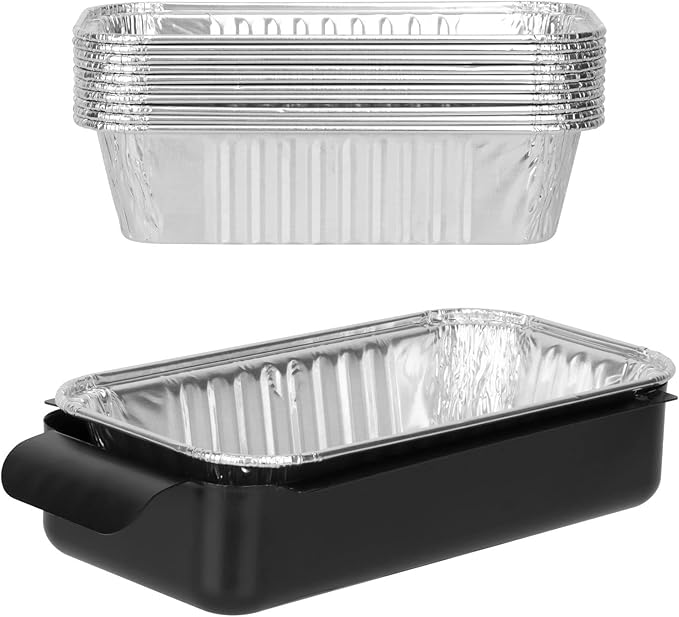 BBQ Future Grill Grease Pan for Charbroil Gas Grill Accessories 9328812P06 G416-0015-W1, Grease Cup Catcher with 10-Pack Aluminum Disposable Oil Drip Pan Replacement Parts