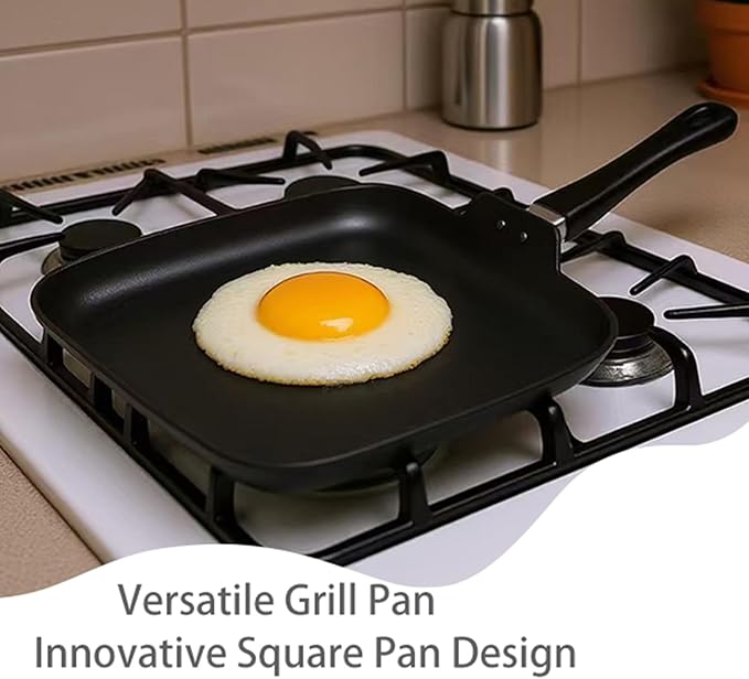 Grill Pan - Versatile Griddle Pan & Comales para Tortillas for Cooked Dishes! Square Pan Design for Even Heat Distribution!