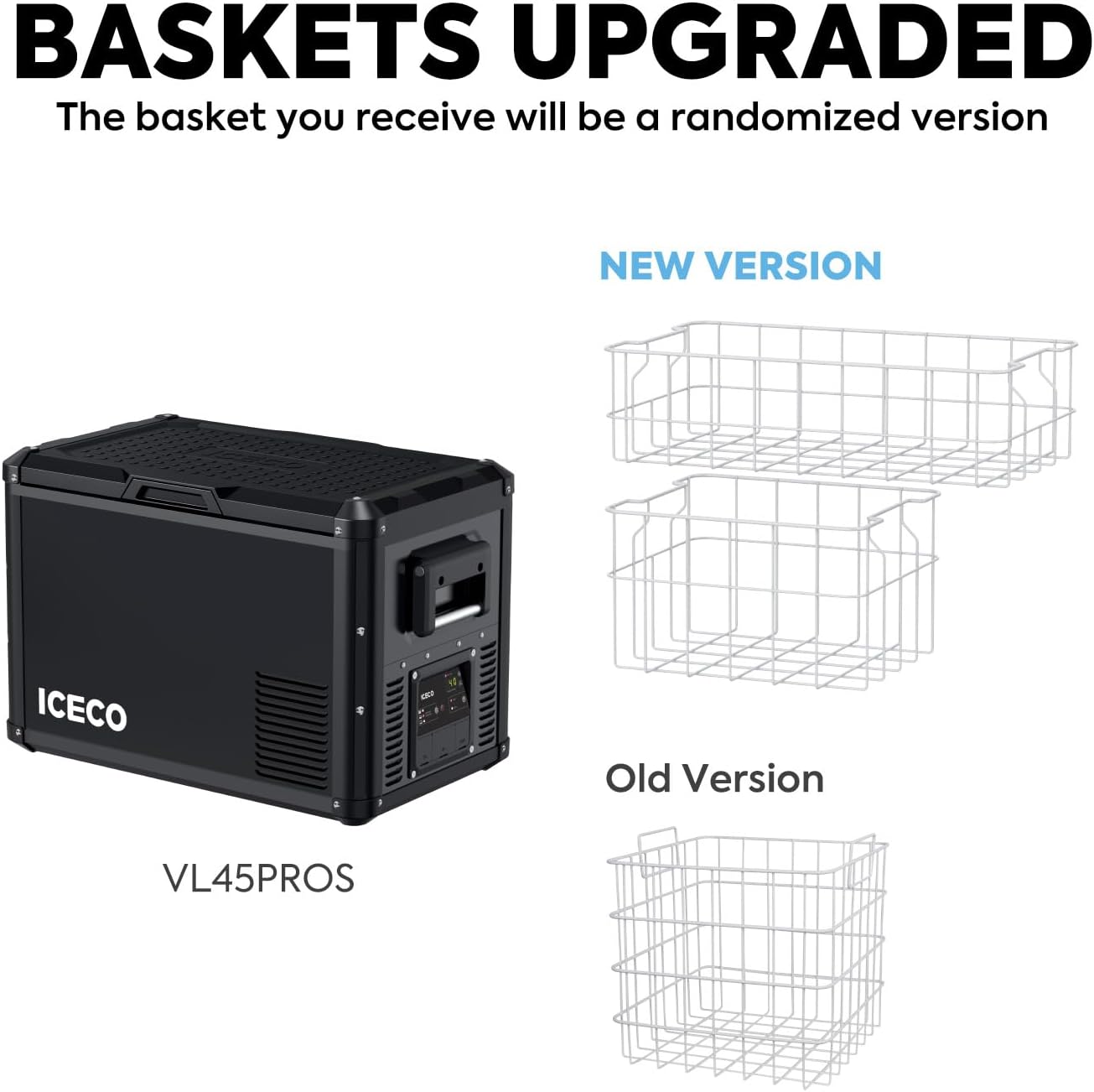 ICECO VL45 ProS Portable Refrigerator, Multi-directional Lid, Dual USB & DC 12/24V, AC 110-240V, 45L Steel Compact Refrigerator Powered by SECOP, 0℉ to 50℉, Home & Car Use [Upgrade, 47 Quarts]