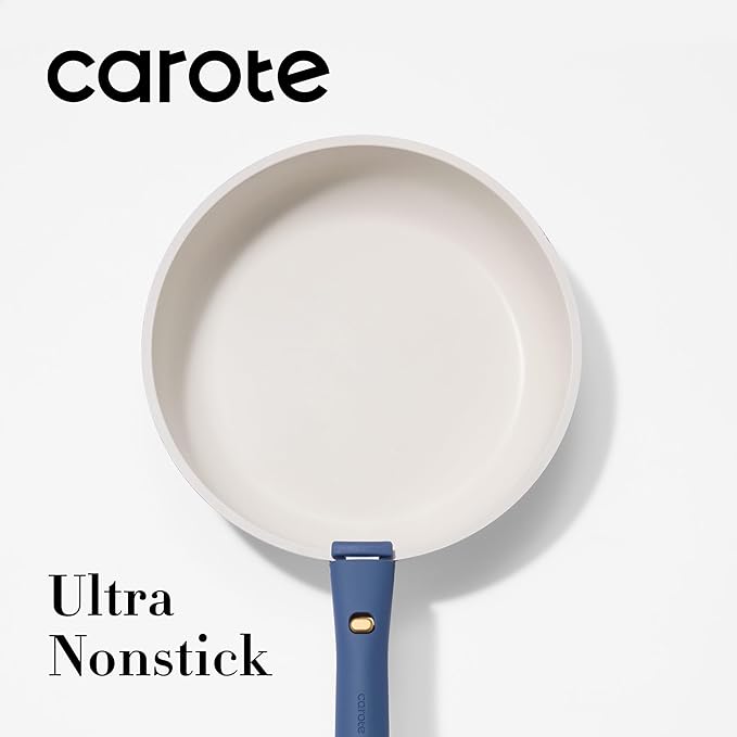 CAROTE 5pcs Pots and Pans Set Non stick,Cookware Set Detachable Handle,kitchen essentials,RV kitchen pot and pan,Induction Cookware,Oven Safe,PFOA PFOS FREE,Blue