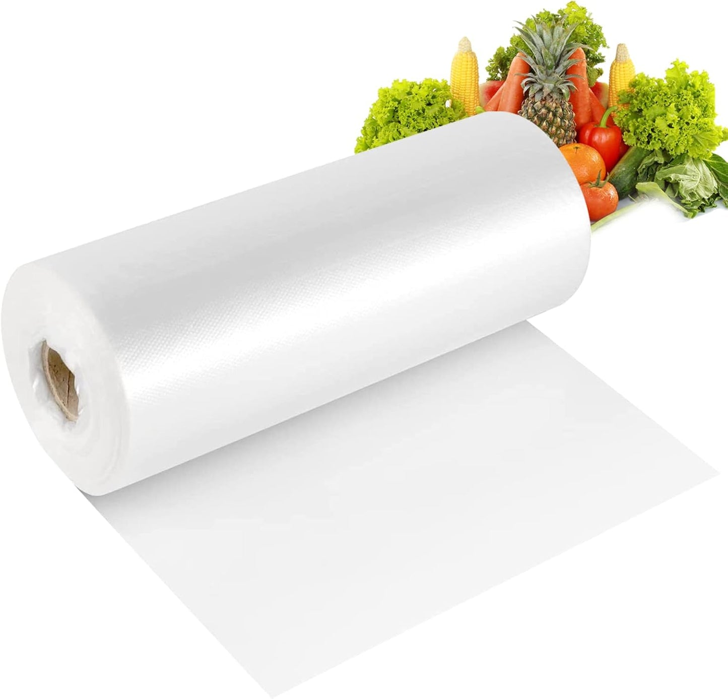 RyhamPaper Food Storage Bags, 12 x 20 Plastic Produce Bag on a Roll Fruits, Vegetable, Bread, Food Storage Clear Bags (2 Rolls / 700 Bags)