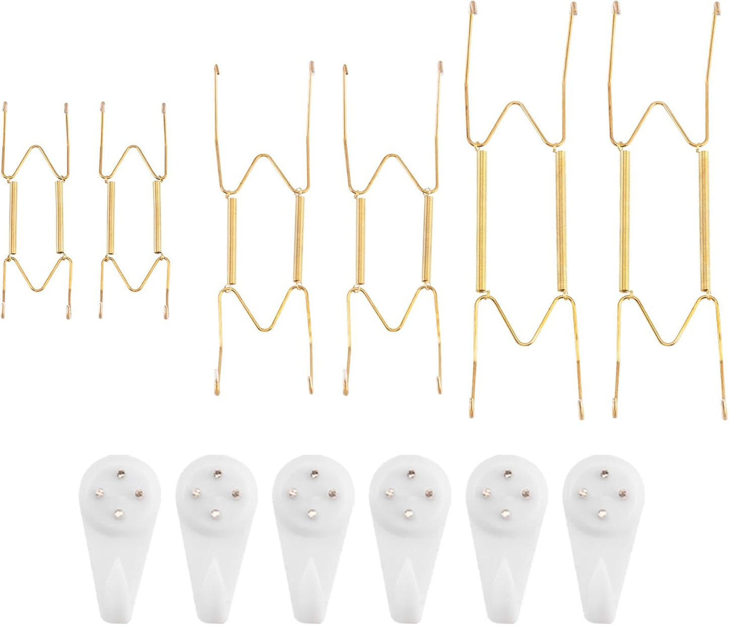 6 Pack 6/8/10 Inch Decorative Plate Medium Plate Hangers for The Wall, Invisible Stainless Steel Wall Hangers for Display with Hooks, for Platter/Dish/Picture