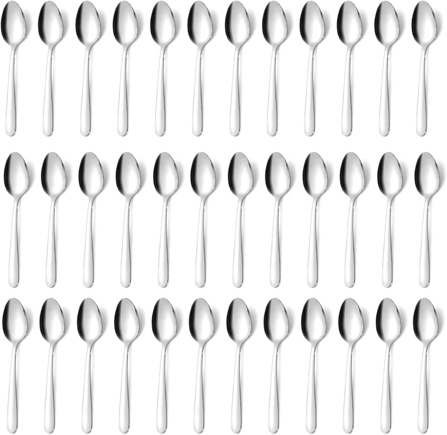 36 Pieces Teaspoons Set, 6.2 Inches Stainless Steel Teaspoons Silverware, Small Spoons, Mirror Polished & Dishwasher Safe, Tea Spoons Suitable for Home, Kitchen and Restaurant