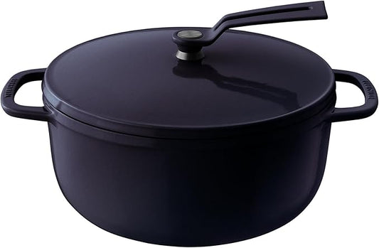 Vermicular Oven Pot 2.0 | Lightweight Enameled Cast Iron Pot | 22cm (3.7 Qt) | Non-Toxic | Induction-compatible | Dutch Oven | Made in Japan | Deep Ocean Blue