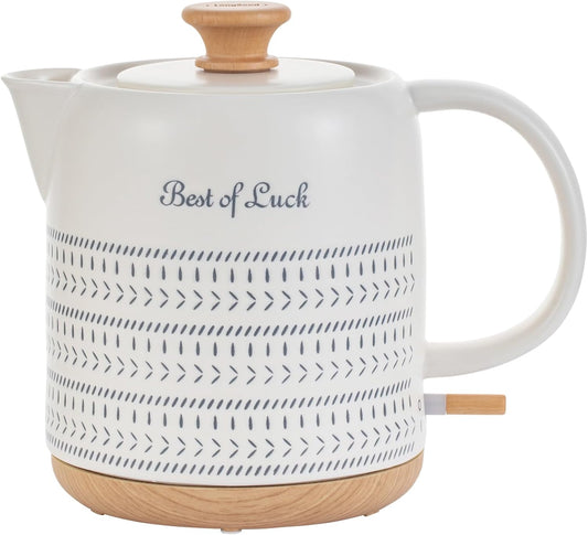 Ceramic Electric Kettle 1 Quarts, Hot Water Boiler Electric Kettles, Tea Pot with LED Light, Boil Dry Protection, Short Spout 1000W Fast Boil, Automatic Shut-off