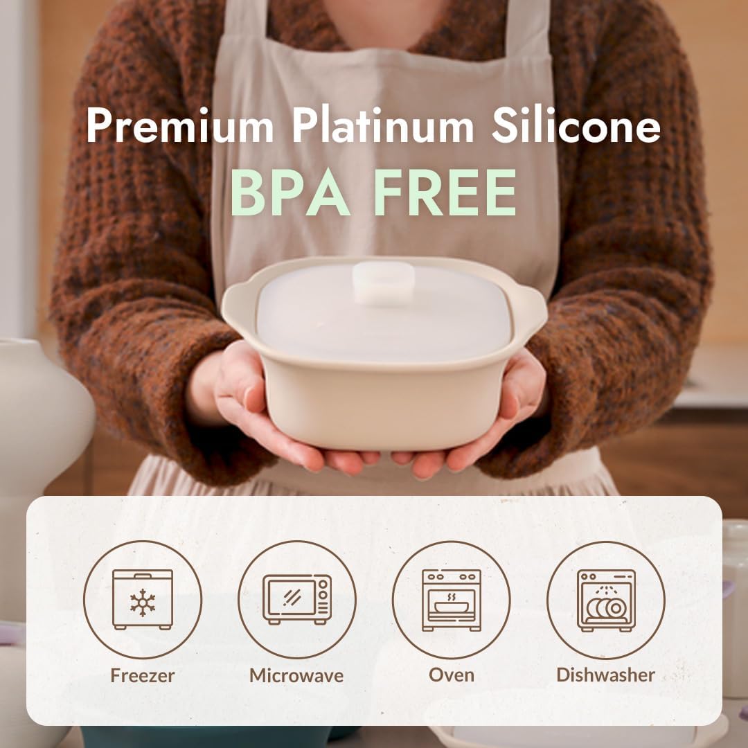 Silicone Multi-Steamer Made in Korea Microwave Steamer for Cooking & Reheating BPA-Free Flexible & Durable (Luna Purple, 30.44 fl oz)