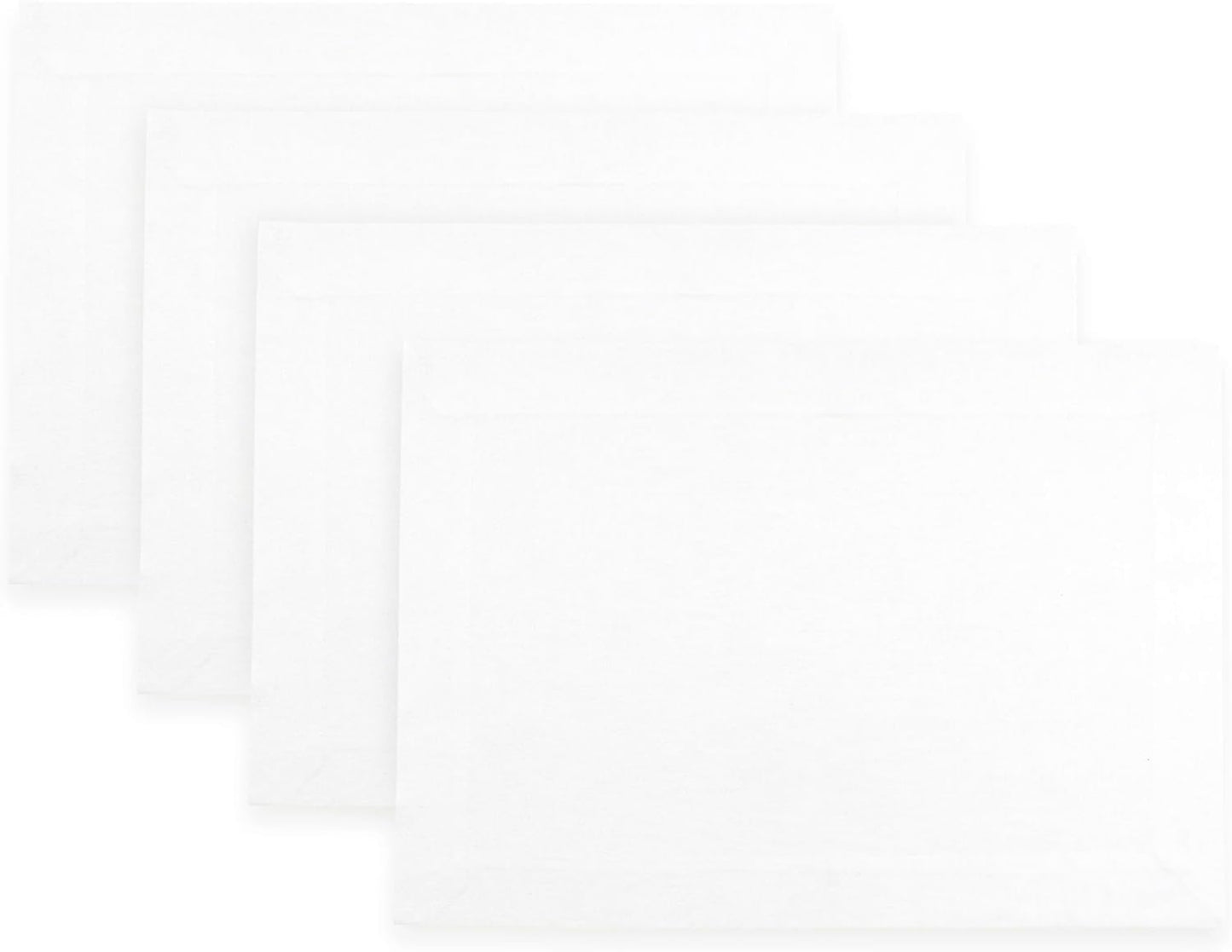 D'Moksha Homes Linen White Placemats Set of 4-100% Pure Linen Placemats 14 x 19 Inch for Fall, Autumn and Halloween - Handcrafted and Machine Washable