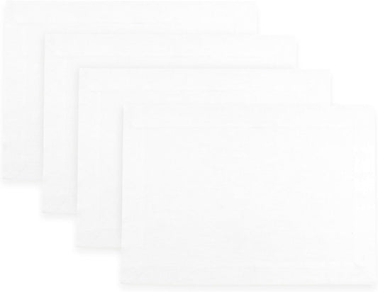 D'Moksha Homes Linen White Placemats Set of 4-100% Pure Linen Placemats 14 x 19 Inch for Fall, Autumn and Halloween - Handcrafted and Machine Washable