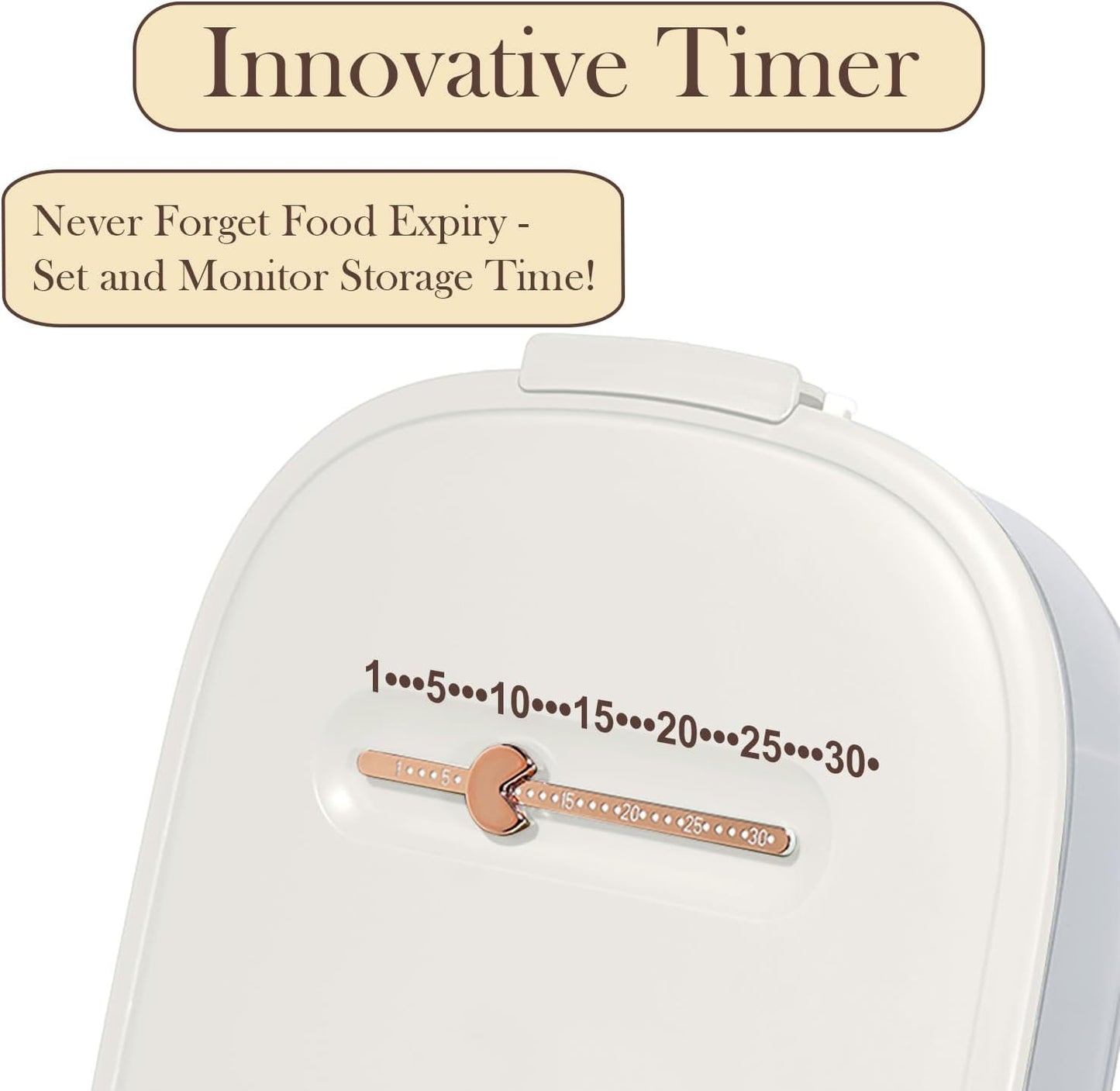 4-Layer Dumpling Storage Container – Freezer Organizer with Smart Timer, Good Sealing, Stackable Food Containers, Anti-Stick Base & Clip Lid (White Lid & Transparent Box)