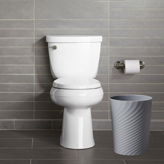 Bathroom Trash Can 1.8 Gallon Garbage Can Small Waste Basket Recycling Bin for Bedroom Office Kitchen,2 Pack Grey