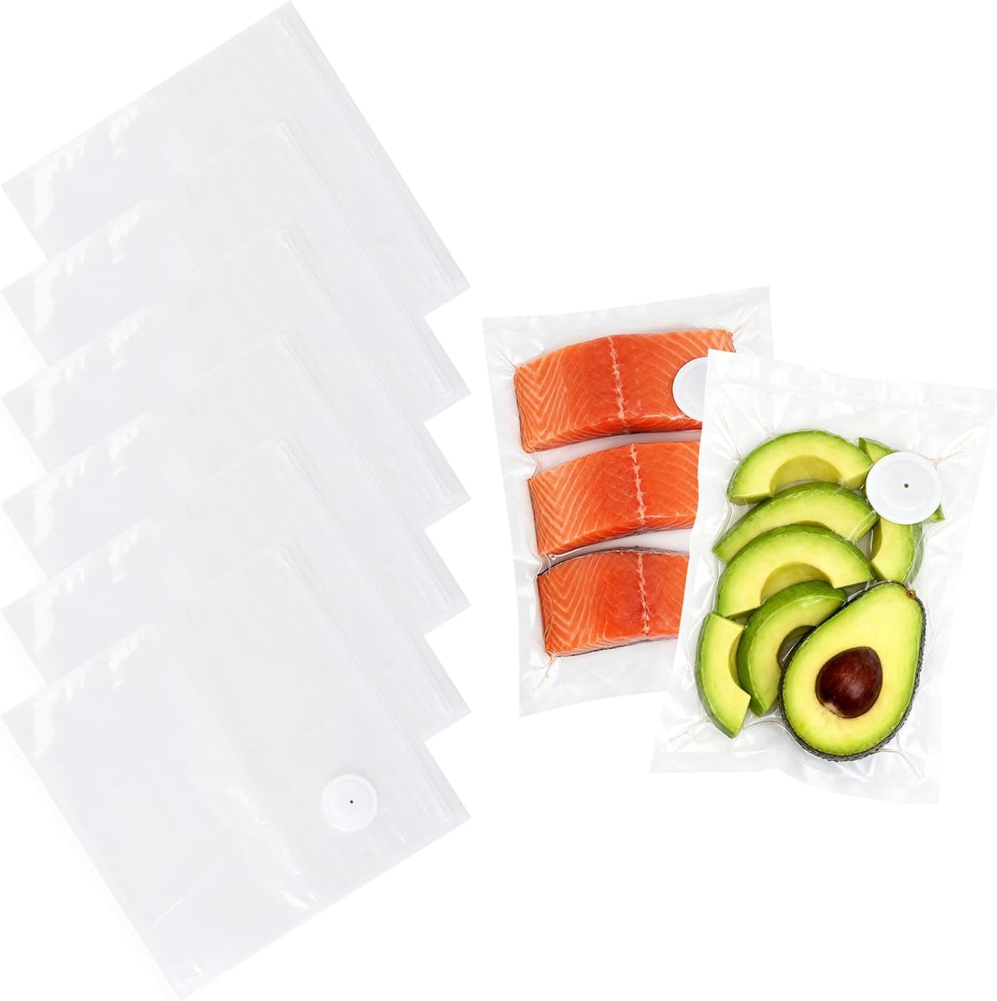 Vacuum Sealer Bags with Air Valve,8 PCS 10"×11" Reusable Vacuum Seal Bags，BPA-Free Heavy Duty Food Storage Bags for Food Storage, Cooking.