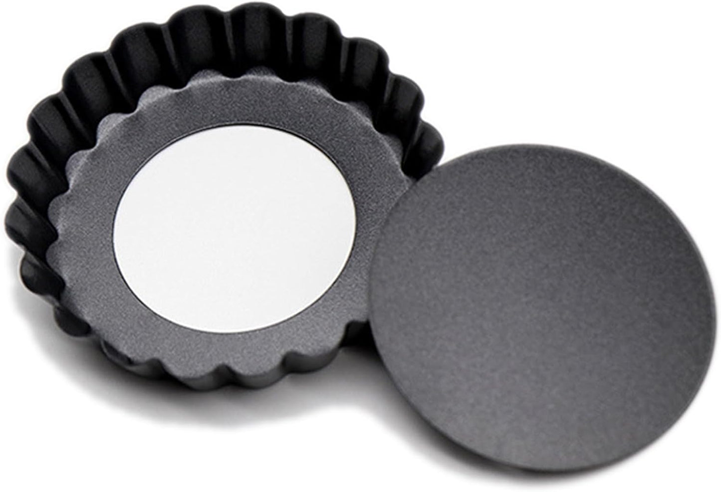 12 Packs 3 Inch Egg Tart Molds with Removable Bottom, Non-Stick Pan Carbon Steel EggTart Molds, Muffin Cupcake Pudding Baking Cup Maker - for Pies, Chinese Tart, Cakes