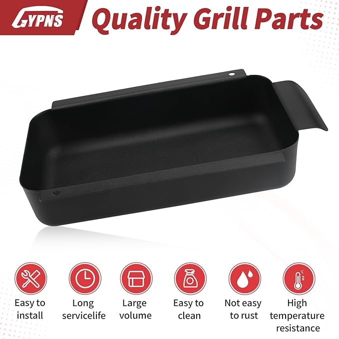 G416-0015-W1 Grill Grease Pan - for Charbroil Grill Grease Tray Replacement Parts, Grill Drip Pan Compatible with Charbroil 9328812P06 Metal Disposable Grill Grease Cup Holde