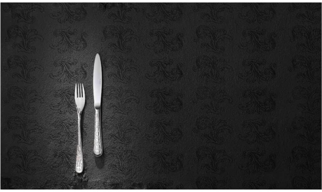 Degrenne Luxury French Cutlery Set - 5 Piece Silverware Set, Includes Forks, Spoons & Knife, Stainless Steel Flatware, Dishwasher Safe, Made in France - Aquatic Couture Collection