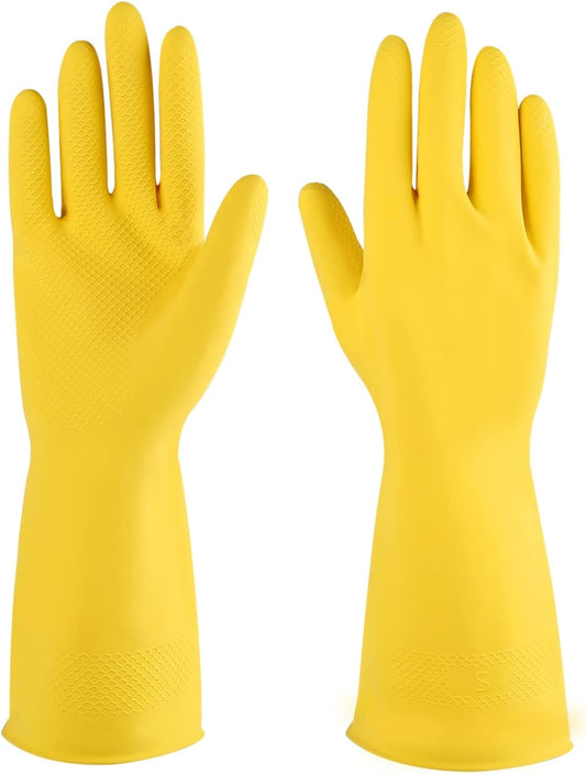Rubber cleaning gloves 3 or 6 Pairs for Household,Reuseable dishwashing gloves for Kitchen.