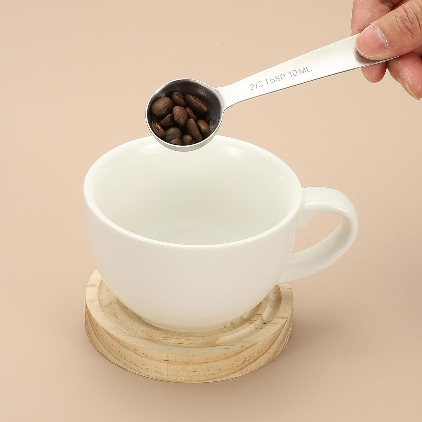 PATIKIL 1pcs 0.63ml Tablespoon Measuring Spoon, 1/8 Tbsp Measuring Spoon Stainless Steel Individual Measure Scooper Only for Ground Coffee Loose Tea Powder