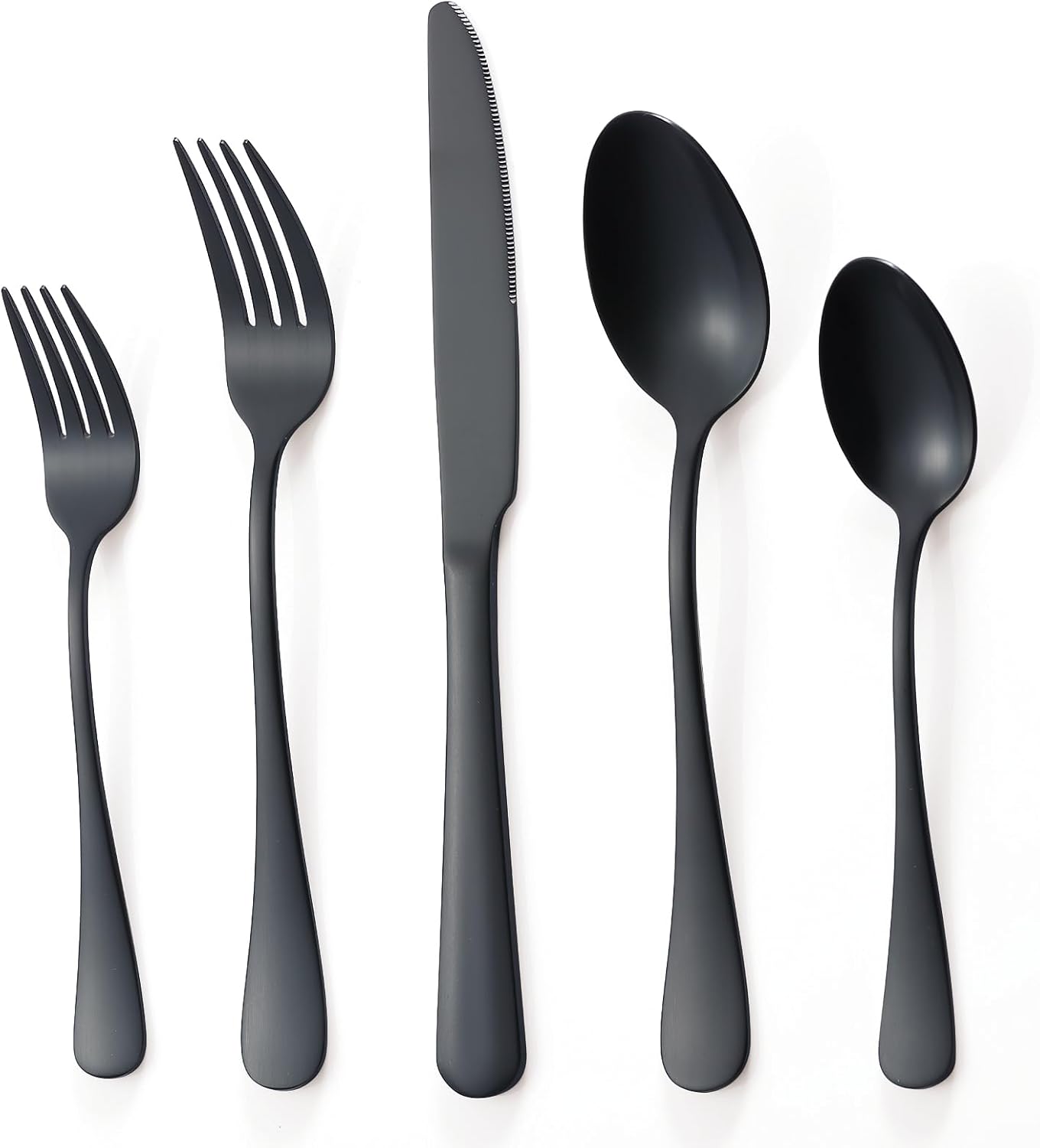 Briout Matte Black Silverware Set, Stainless Steel Cutlery Set Service for 4, Black Flatware Utensil Set Include Fork Knife Spoon for Kitchen Home Restaurant, Premium Tableware