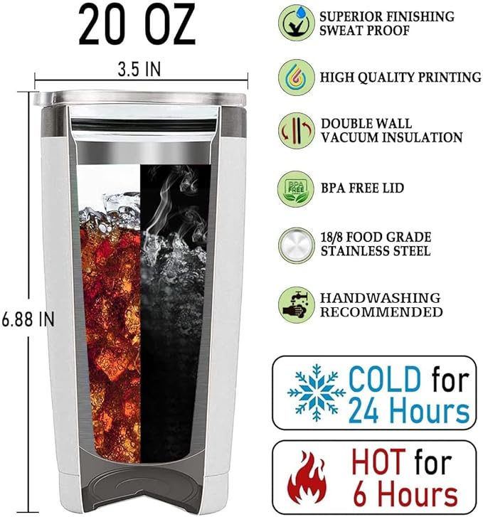 Personalized Police Tumbler Gifts for Men 20oz with Lid Travel Cup Coffee Mug Stainless Steel Insulated Water Bottle Gift for Police Man Dad Father Boy Friends