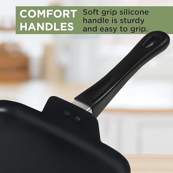 Grill Pan - Versatile Griddle Pan & Comales para Tortillas for Cooked Dishes! Square Pan Design for Even Heat Distribution!