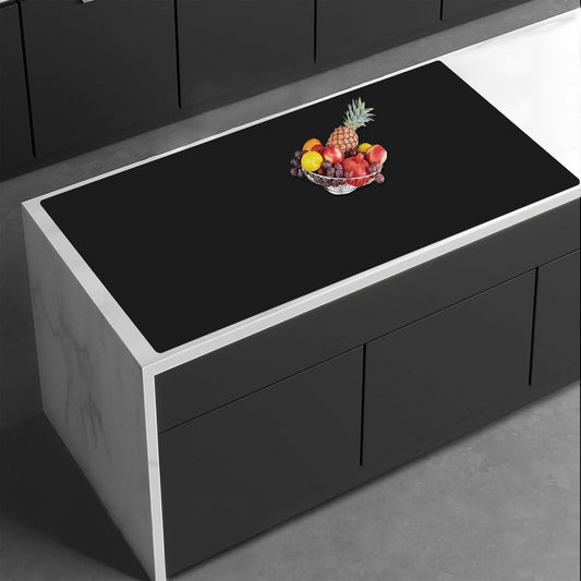 35.4''x23.6'' Extra Large Silicone Mat for Kitchen Counter, 1.4MM Thick Non-Slip Heat Resistant Countertop Protector, Waterproof Durable Kitchen Mat for Countertops, Islands (Black)