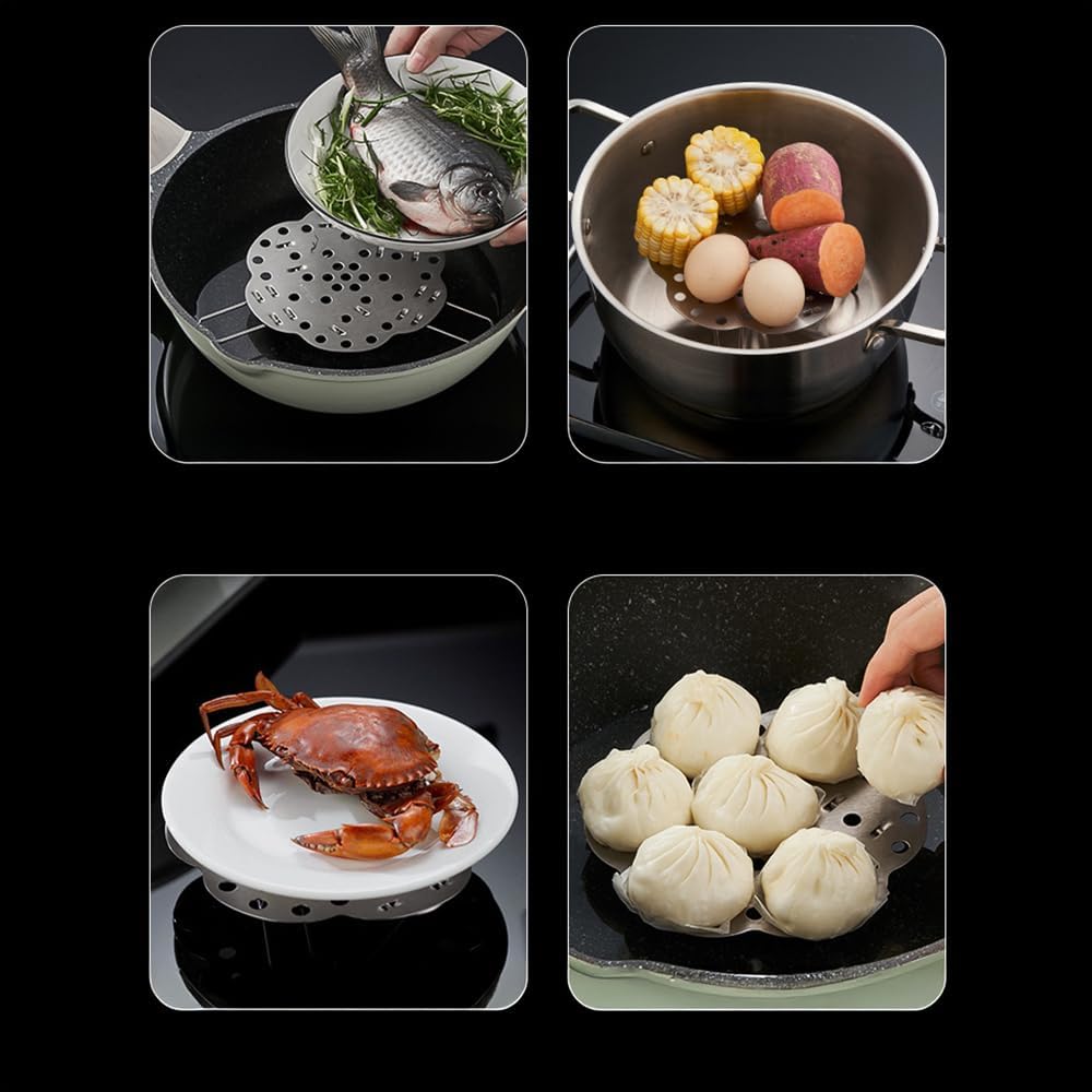 Collapsible Steamer Basket & Trivet SUS304 Stainless Steel - Adjustable, Dishwasher-Safe for Vegetables, Seafood & Multi-Pot Cooking