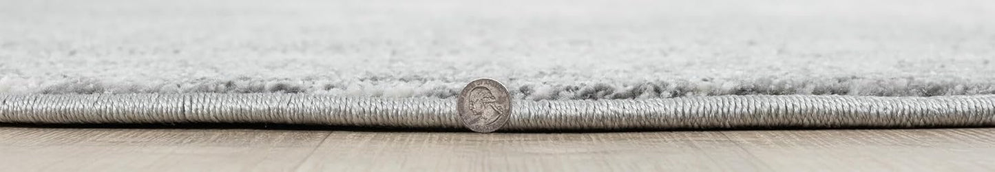 Keen Home Design Area Rugs - 8ft Round Non-Shedding, Abstract Rugs for Kitchen, Living Room, Bedroom, Dining Room, Entryway - Size: 7'10" Round, Abstract Cream/Grey