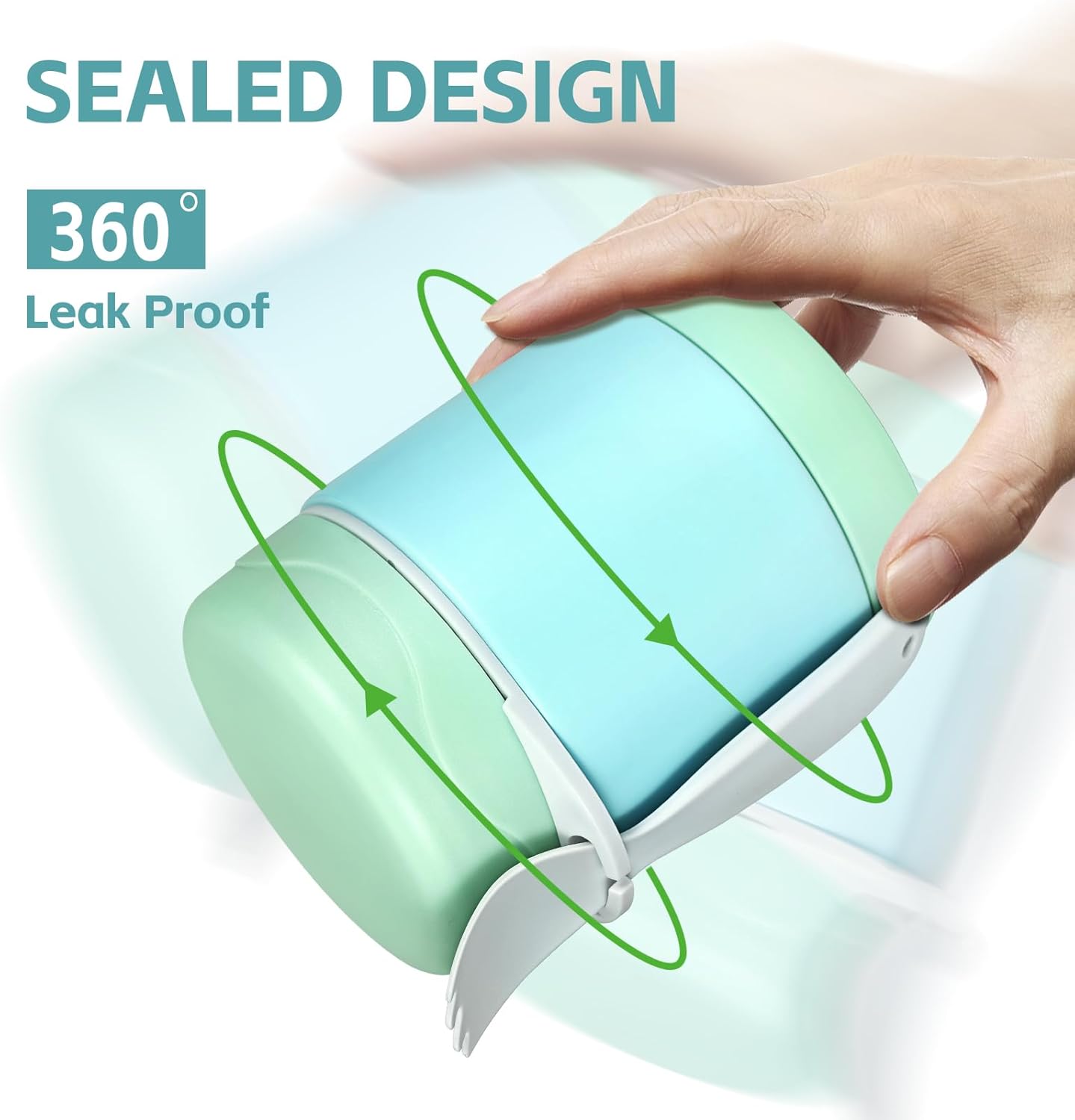 Pawtong10oz Soup Thermo for Hot Food Kids Insulated Food Jar,Thermo Hot Food Lunch Container, Width Mouth Stainless Steel Lunch Box for Kids with Spoon (Mint)