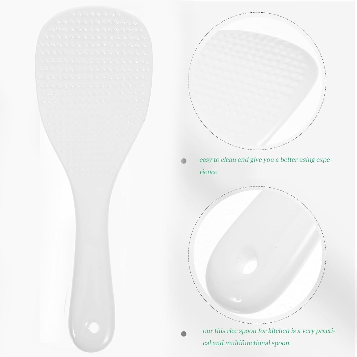 VOSAREA 2pcs Rice Spoons Ceramic Rice Paddles Non-stick Rice Serving Spoon Rice Potato Food Server Spatula Rice Scooper Kitchen Tool Rice Cooker Spoons Cooker Scoops