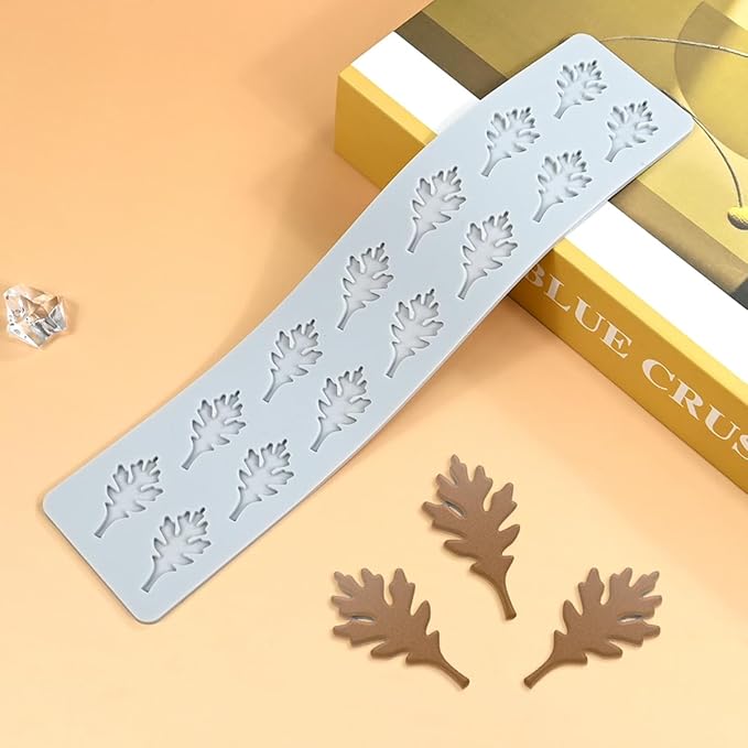 mostsom Embossing Lace Fondant Molds, Silicone Oak Leaf Vine Mat for Wedding/Autumn Cake Decor, Cupcake Topper, Gum Paste, Icing Candy Imprint Baking Mould - Sugarcraft Trimming Tool (H_ Oak Leaves)