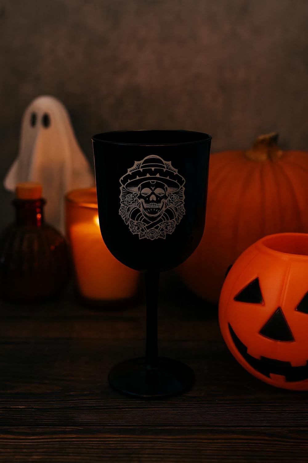 Party Outlaw Plastic Wine Glasses 4 Pc 10oz, Classic Wine Drinking Glasses, BPA-Free, Lightweight, Heavy Duty, Reusable, Shatter - Proof, Dishwasher Safe, Made in USA (Dead Logo)