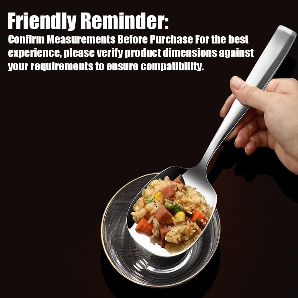 X-Large Buffet Serving Spoons,Heavy Duty Square head 9.5X2.8 inches 316L Stainless Steel Serving Spoons Pack of 2,Silver