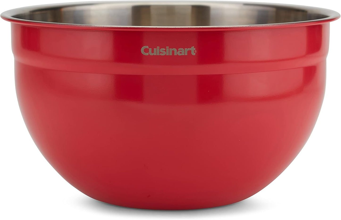 Cuisinart CTG-00-SMB Stainless Steel Mixing Bowls with Lids, Set of 3, Red