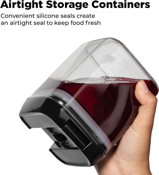 Shazo 9 PC Airtight Food Storage Containers - BPA Free Clear Plastic Snack & Spice Containers with Easy Lock Lids - Kitchen and Pantry Organization for Herbs, Coffee, Tea - 0.5L / 2.1 Cups