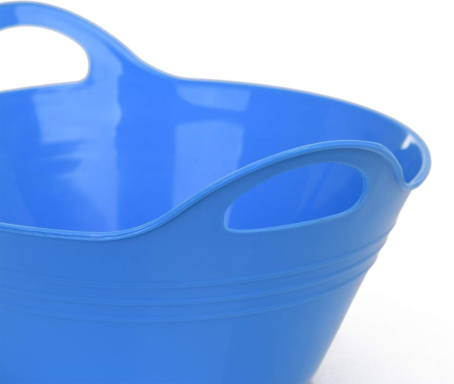 Mintra Home Plastic Bowls with Handles (1.8L Medium 2pk, Blue)