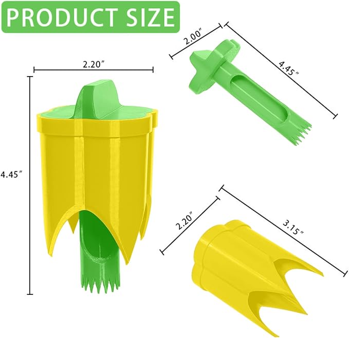 Pepper Corer, 2 in 1 Red Bell Pepper Seed Corer Remover Tool, Fruit & Vegetable Corers Quick Cave Tools for Jalapeno Cutter Deseeder, Green Yellow